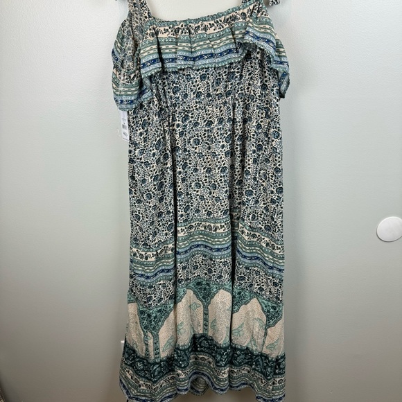 DEX Boho Maxi Dress Tie Shoulder 2X Summer - Picture 4 of 8
